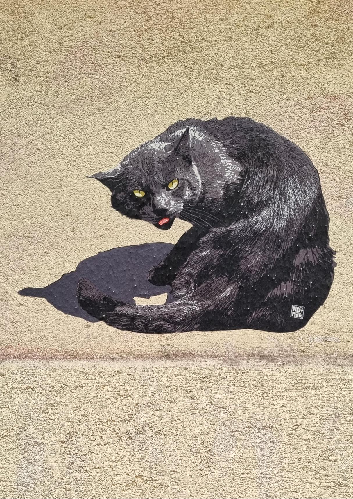 Black Cat by Neftnik - Street Art Cities