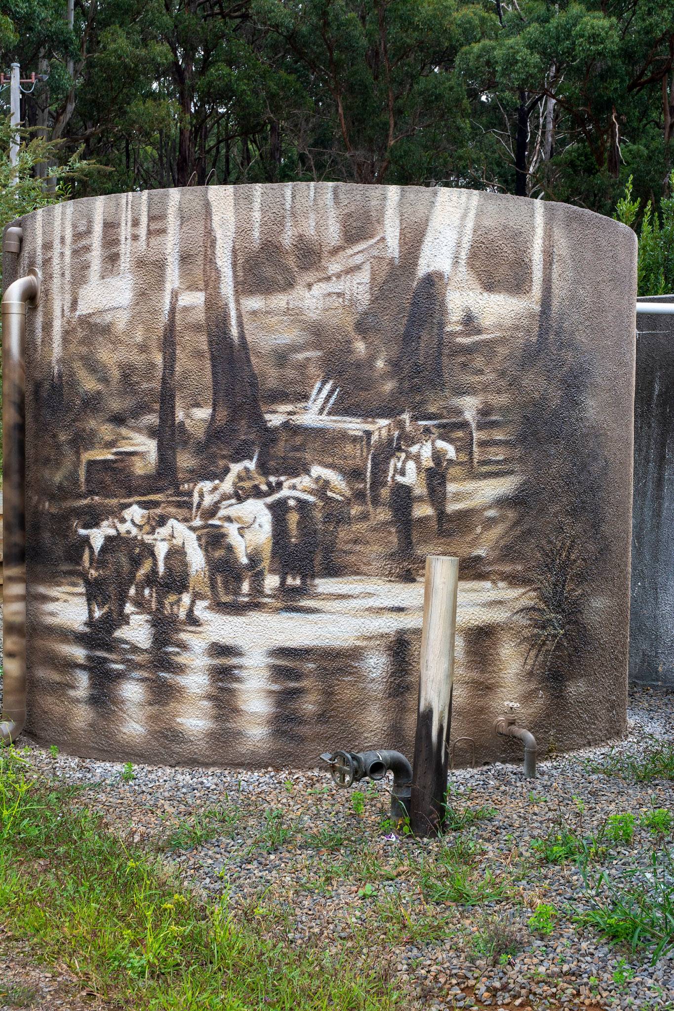 Tim Bowtell, Ruby Parr&mdash;The Bullock team crossing the Yea River 