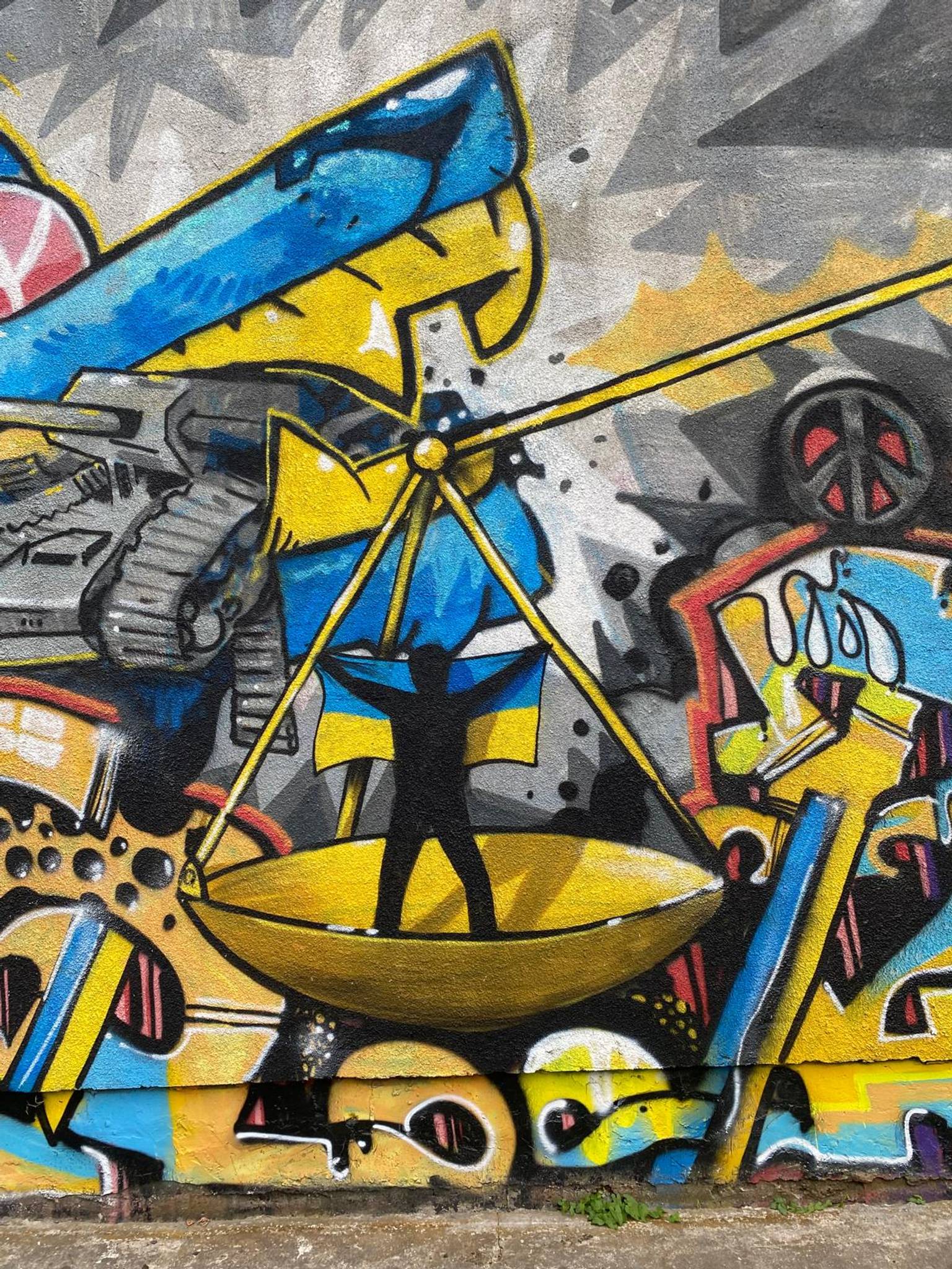 Dainis Rudens&mdash;Graffiti wall dedicated to Ukraine